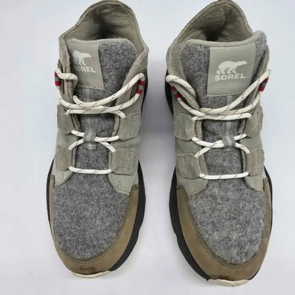 SOREL Kinetic RNEGD Caribou Waterproof Boots NL4398-395 Womens 9 Suede Hiking